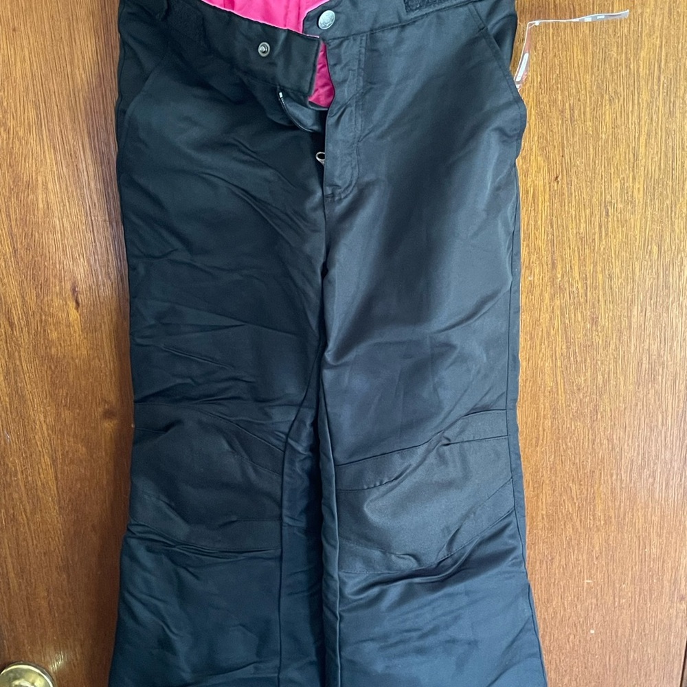 Black Snow Pants with Pink Lining